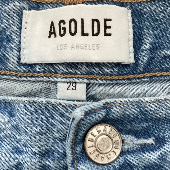 AGOLDE Riley High Rise Straight Leg Cropped Jeans Size 29 Renewal Blue - Picture 7 of 13